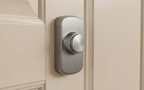 Simple smart deadbolt installed on the interior side of an entry door